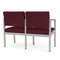 Lesro Lenox Steel 2 Seater with Center Arm, Wine/Mulberry (Red) Seat, Wine/Mulberry Back, 43.5 W 24.5 L LS2103 - alternate 3